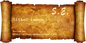 Sitkei Emese névjegykártya